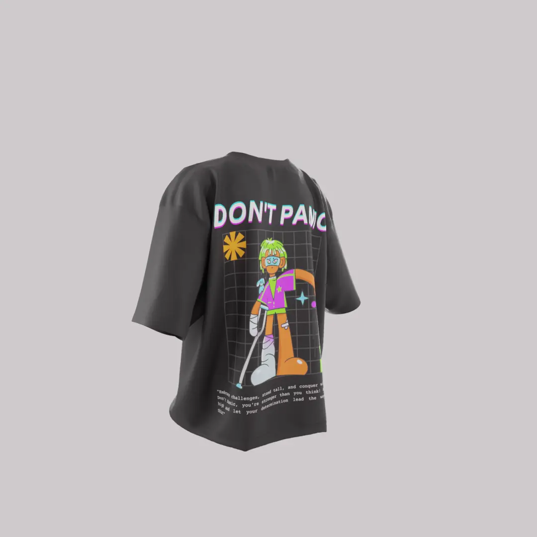 Don't Panic Black By LYKFIT-220 GSM Premium quality 100% cotton - Image 3